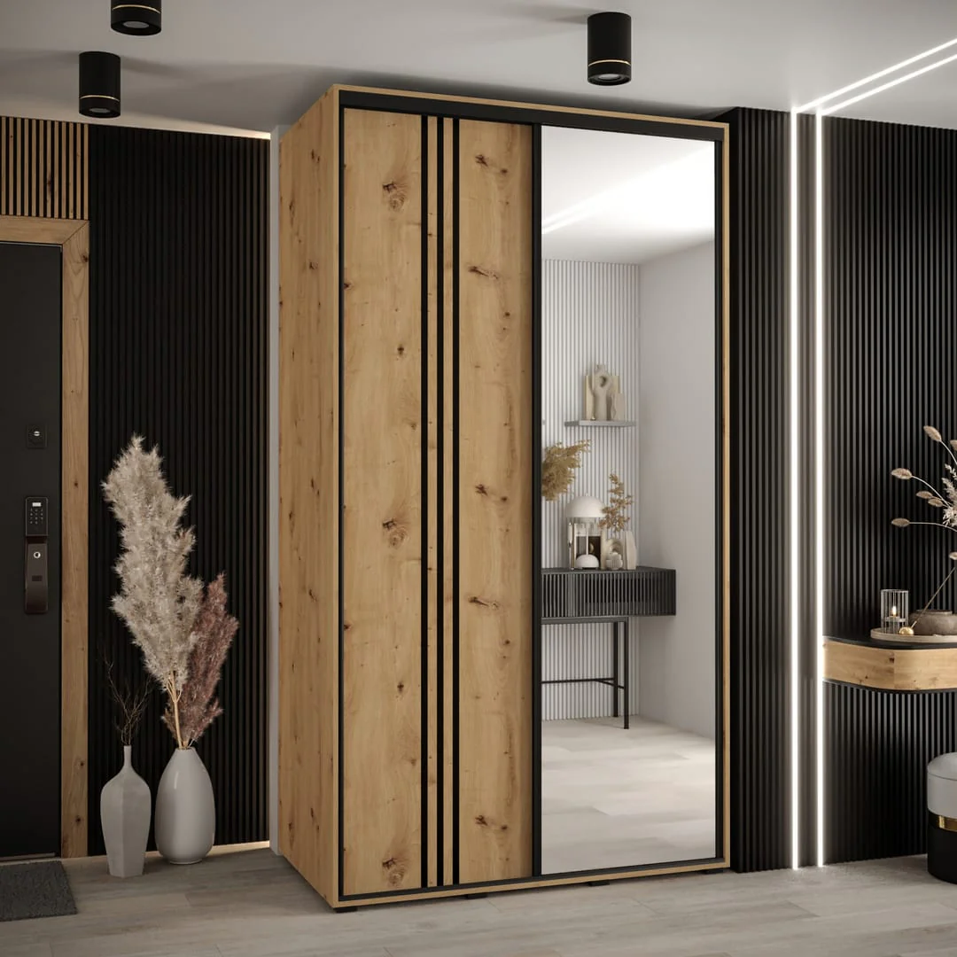 Cannes VII Sliding Door Wardrobe 130cm - Image 4