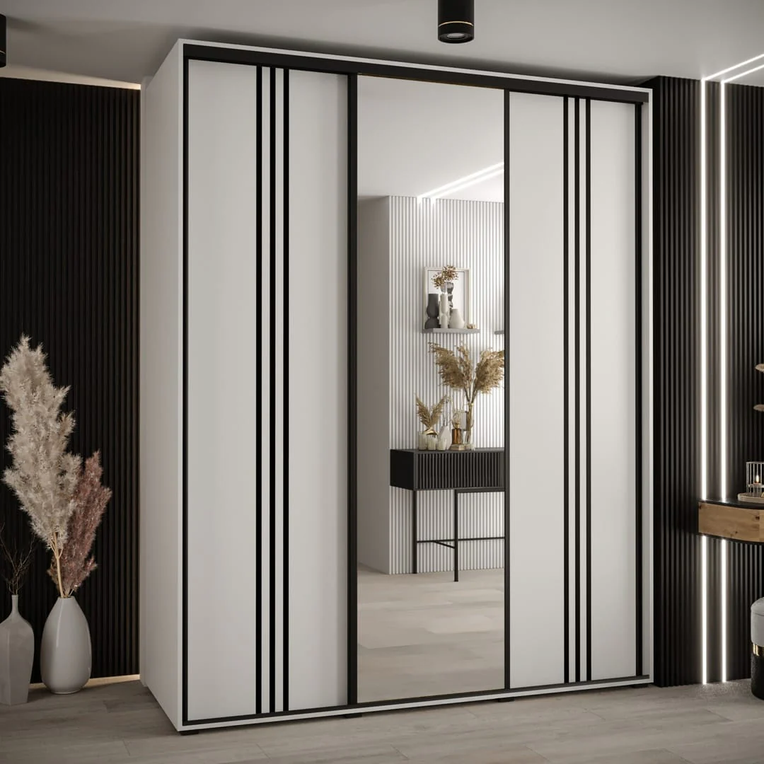 Cannes VII Sliding Door Wardrobe 200cm - Image 4