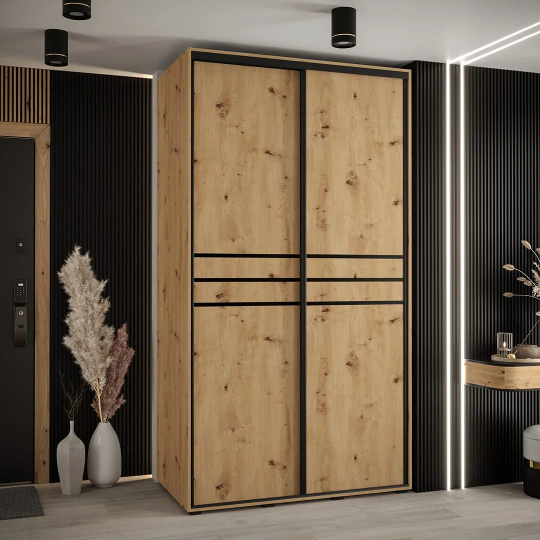 Cannes X Sliding Door Wardrobe 130cm - Image 4
