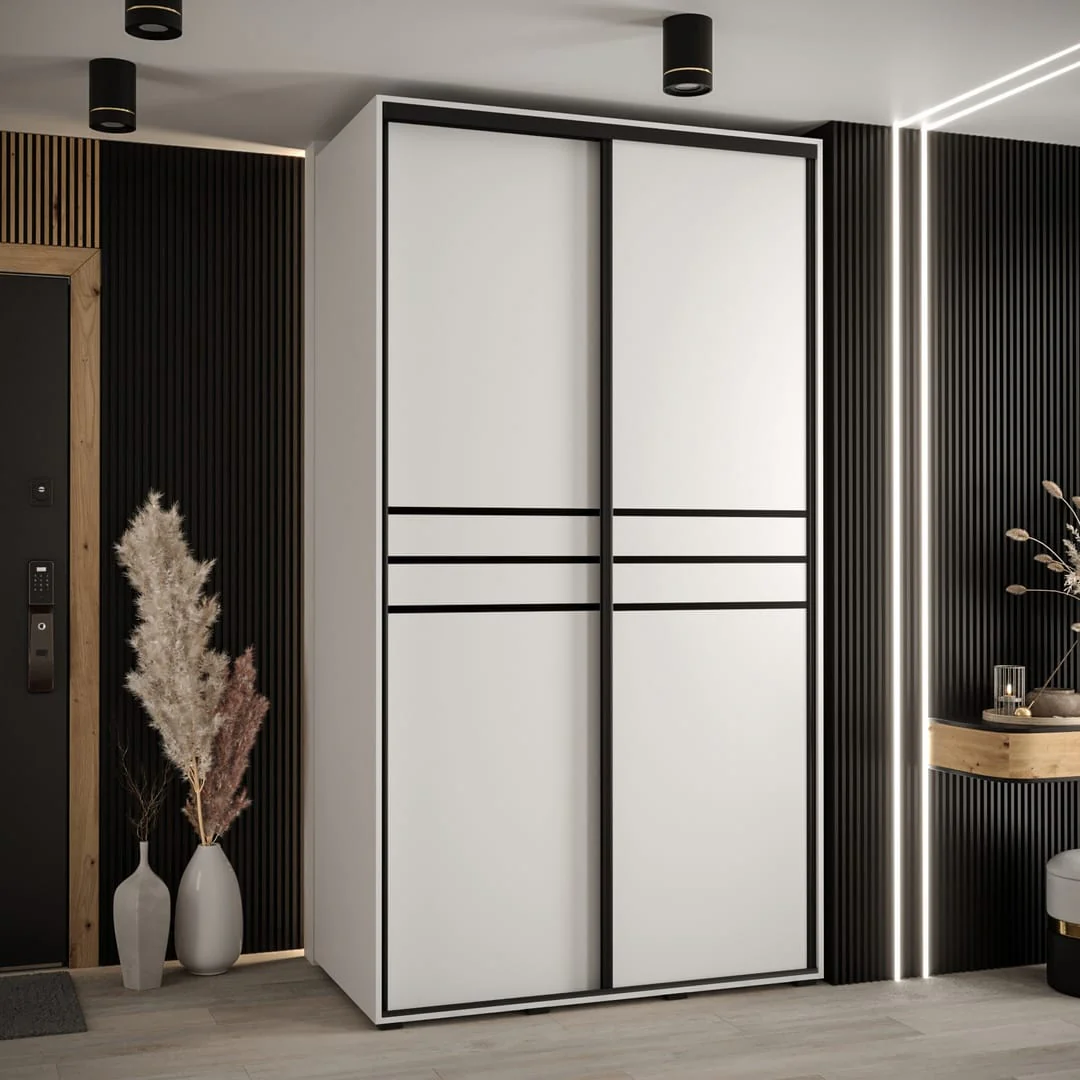 Cannes X Sliding Door Wardrobe 130cm - Image 7
