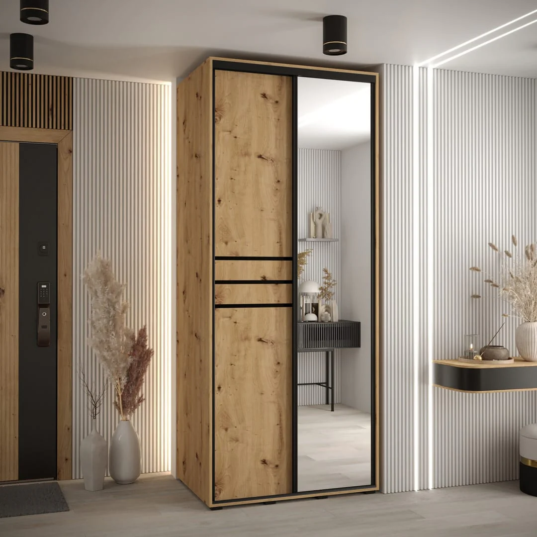 Cannes XI Sliding Door Wardrobe 100cm - Image 4