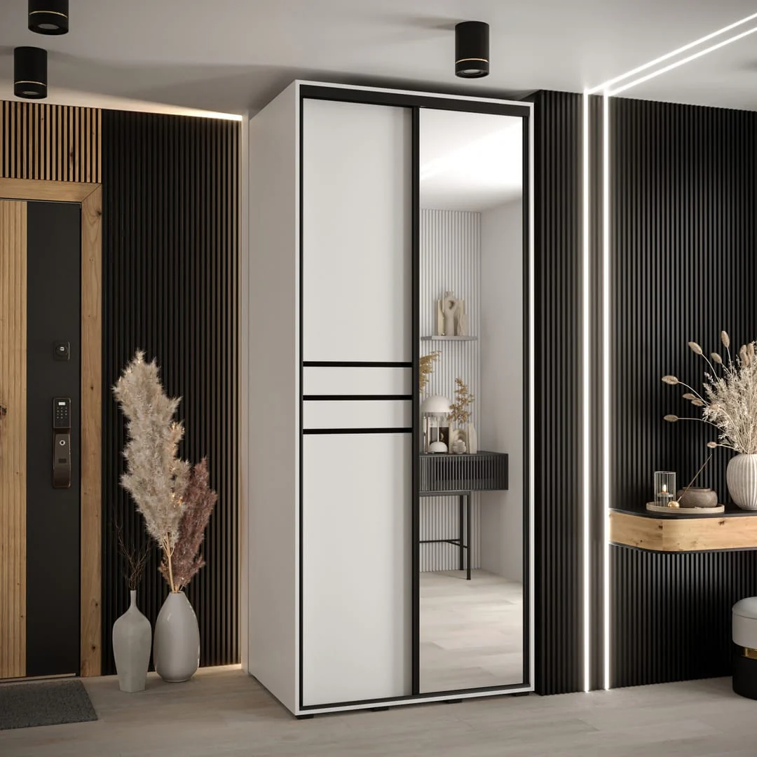 Cannes XI Sliding Door Wardrobe 110cm - Image 5