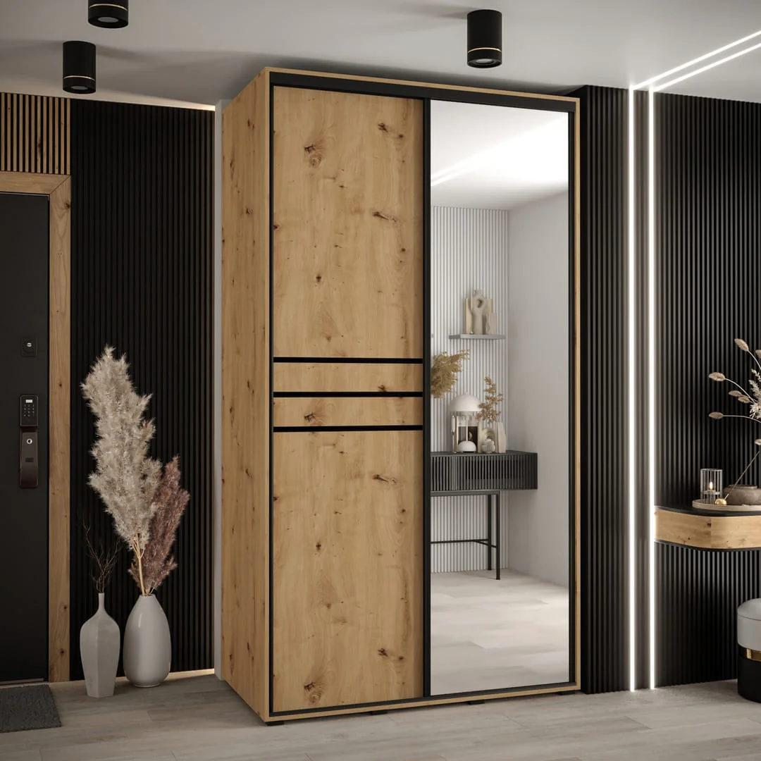 Cannes XI Sliding Door Wardrobe 130cm - Image 4
