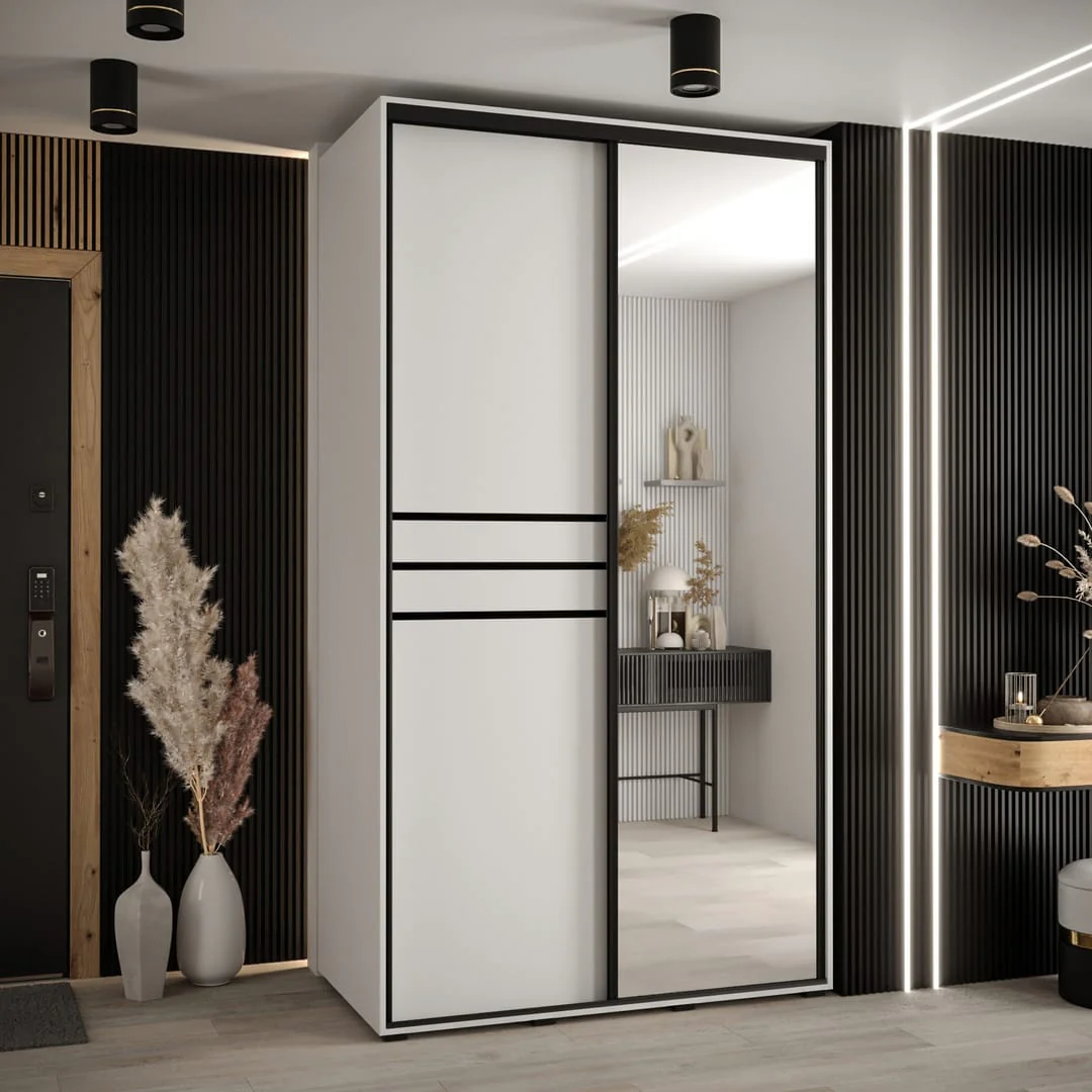 Cannes XI Sliding Door Wardrobe 130cm - Image 7