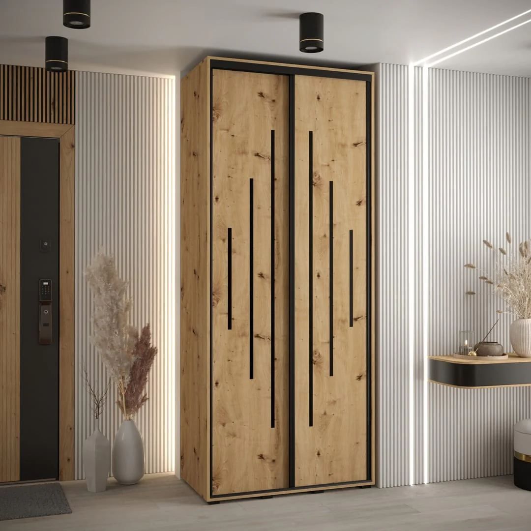 Cannes XII Sliding Door Wardrobe 100cm - Image 4