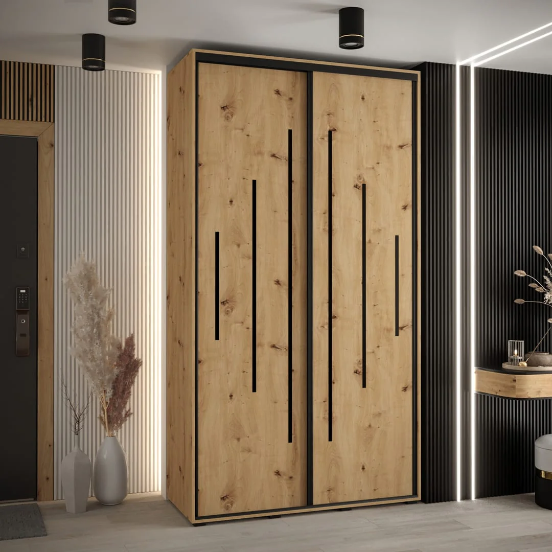 Cannes XII Sliding Door Wardrobe 130cm - Image 4