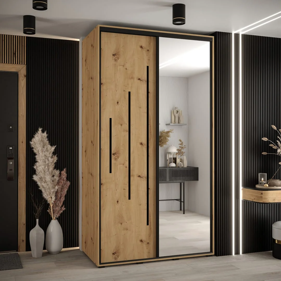 Cannes XIII Sliding Door Wardrobe 130cm - Image 4