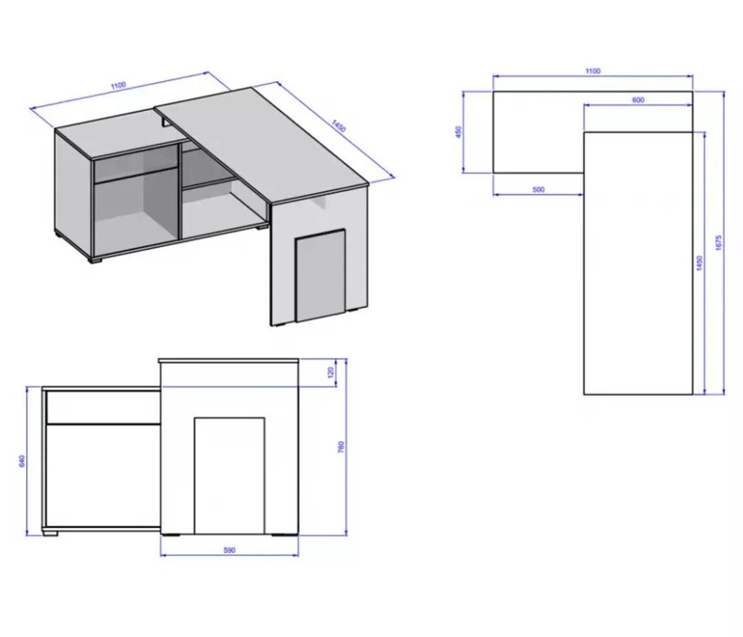 Como 60 Corner Desk 110cm - Image 6