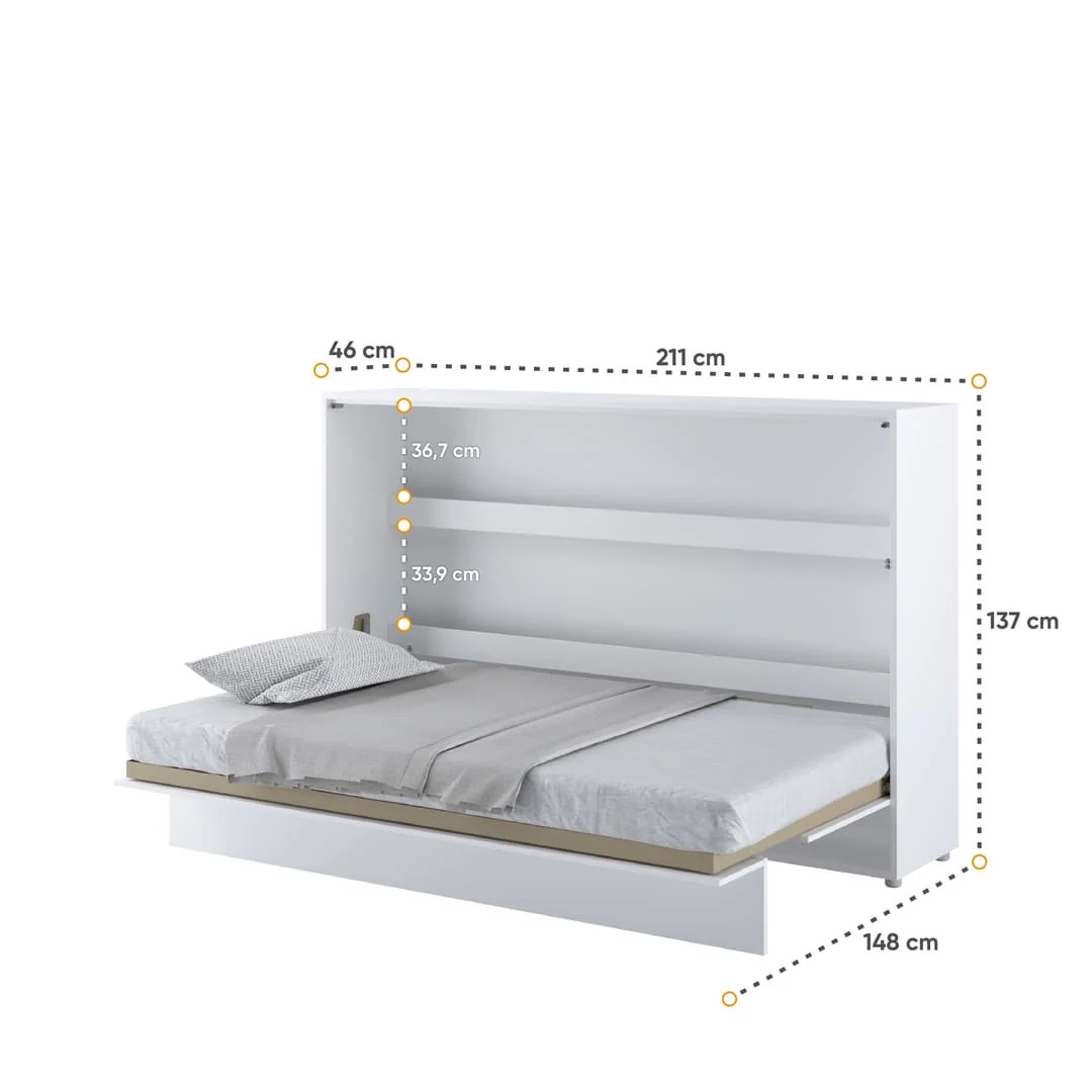BC-05 Horizontal Wall Bed Concept 120cm With Storage Cabinet - Image 10
