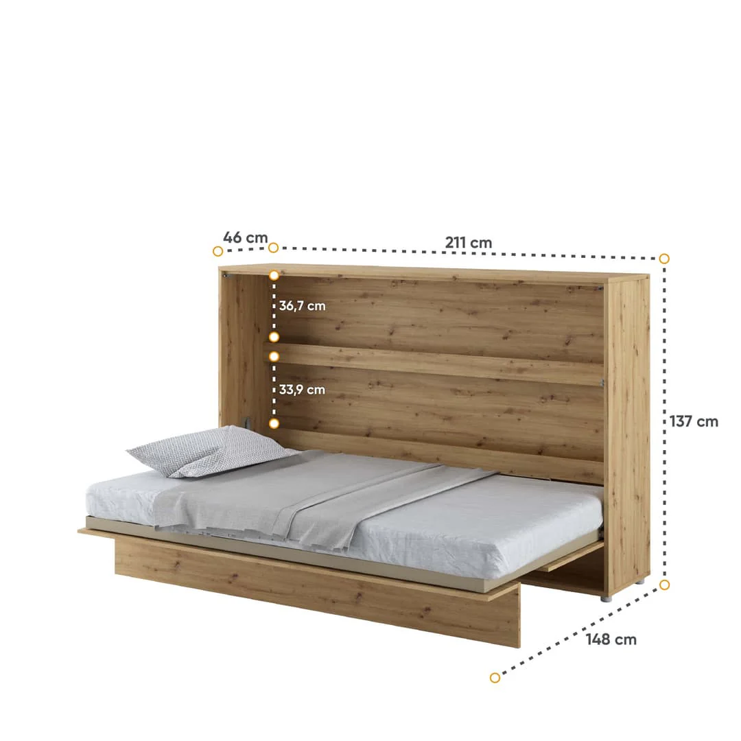 BC-05 Horizontal Wall Bed Concept 120cm With Storage Cabinet - Image 28