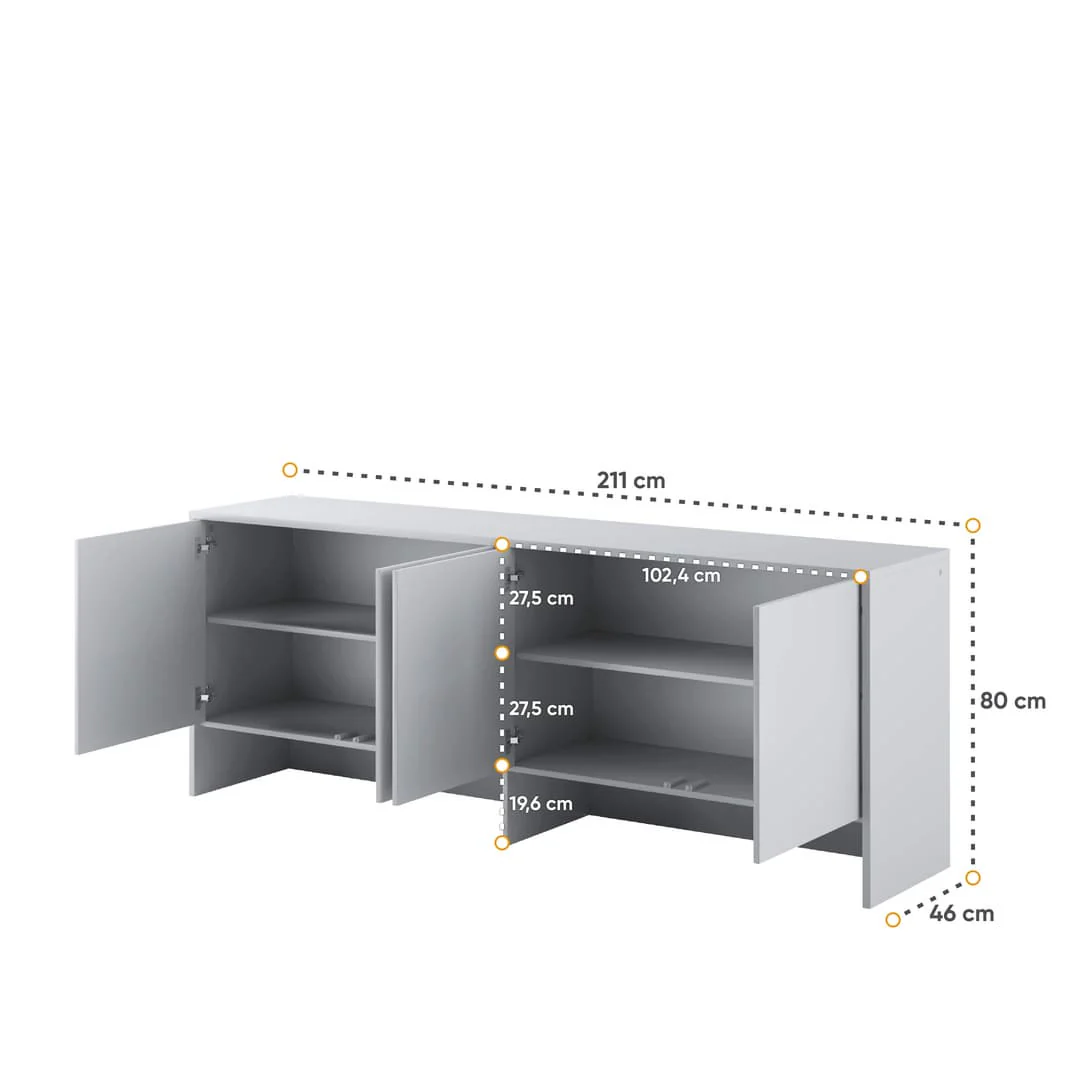 BC-05 Horizontal Wall Bed Concept 120cm With Storage Cabinet - Image 9