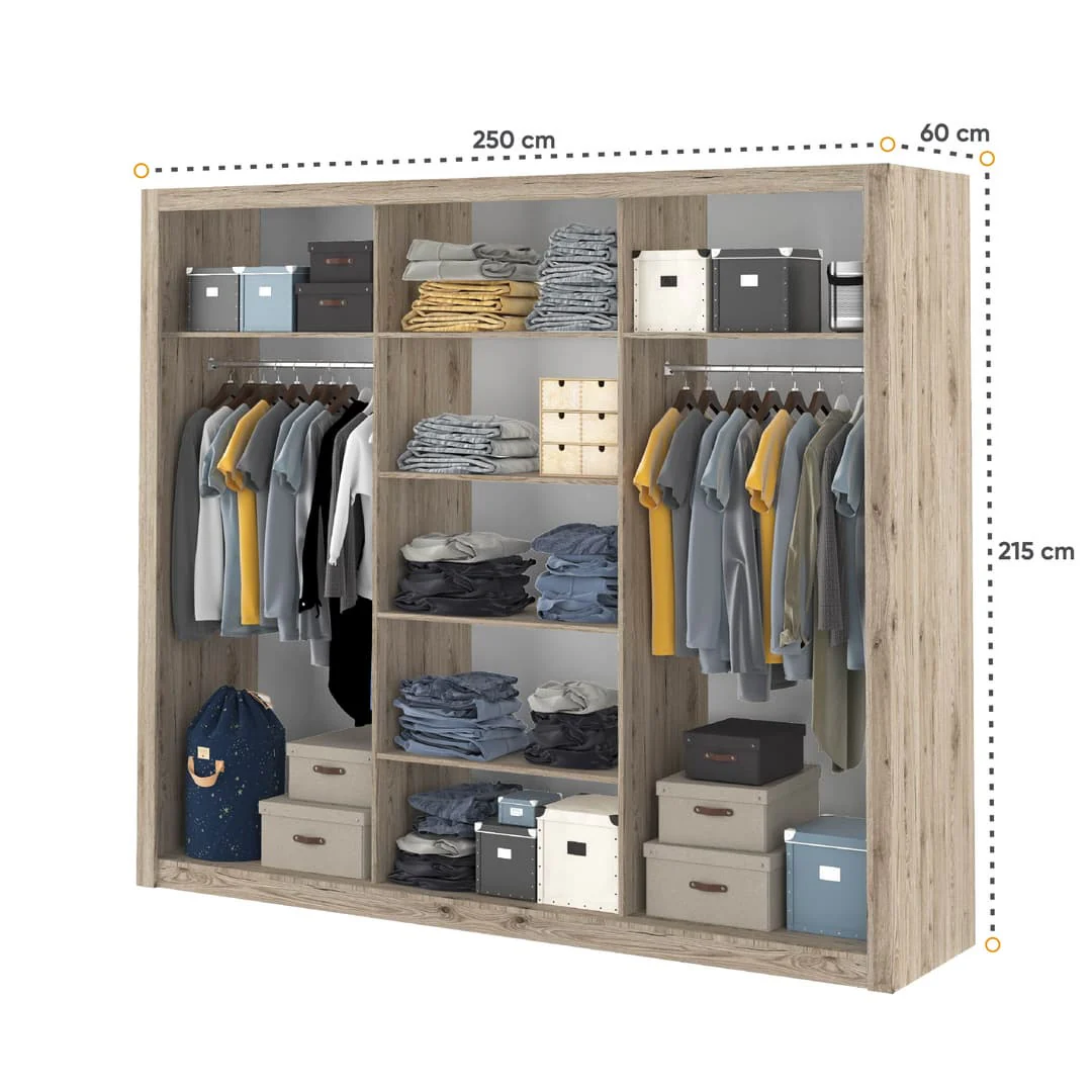 Idea 01 - 3 Sliding Door Wardrobe 250cm - Image 10
