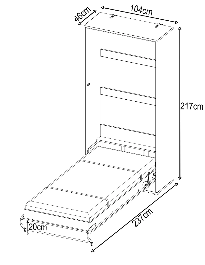 CP-03 Vertical Wall Bed Concept 90cm - Image 13