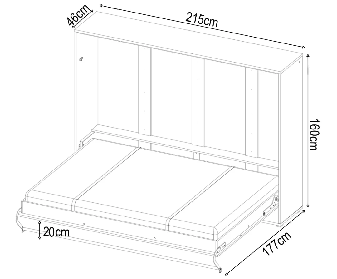 CP-04 Horizontal Wall Bed Concept 140cm - Image 18