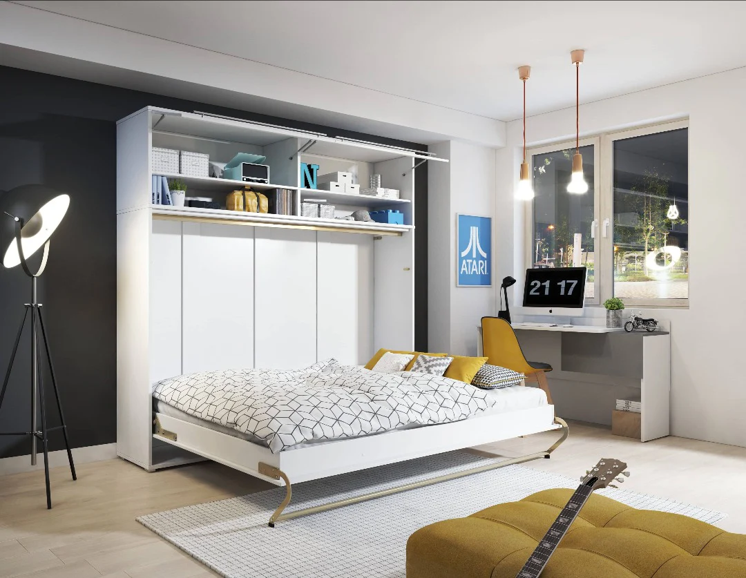 CP-04 Horizontal Wall Bed Concept Pro 140cm with Over Bed Unit - Image 10