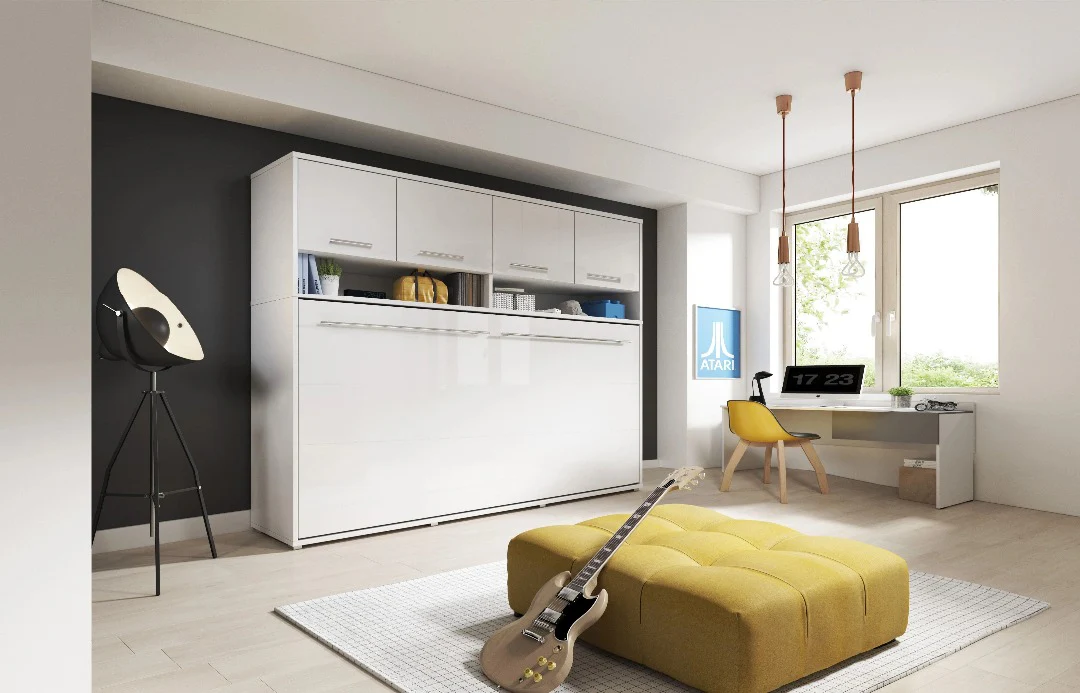 CP-05 Horizontal Wall Bed Concept Pro 120cm with Over Bed Unit - Image 2