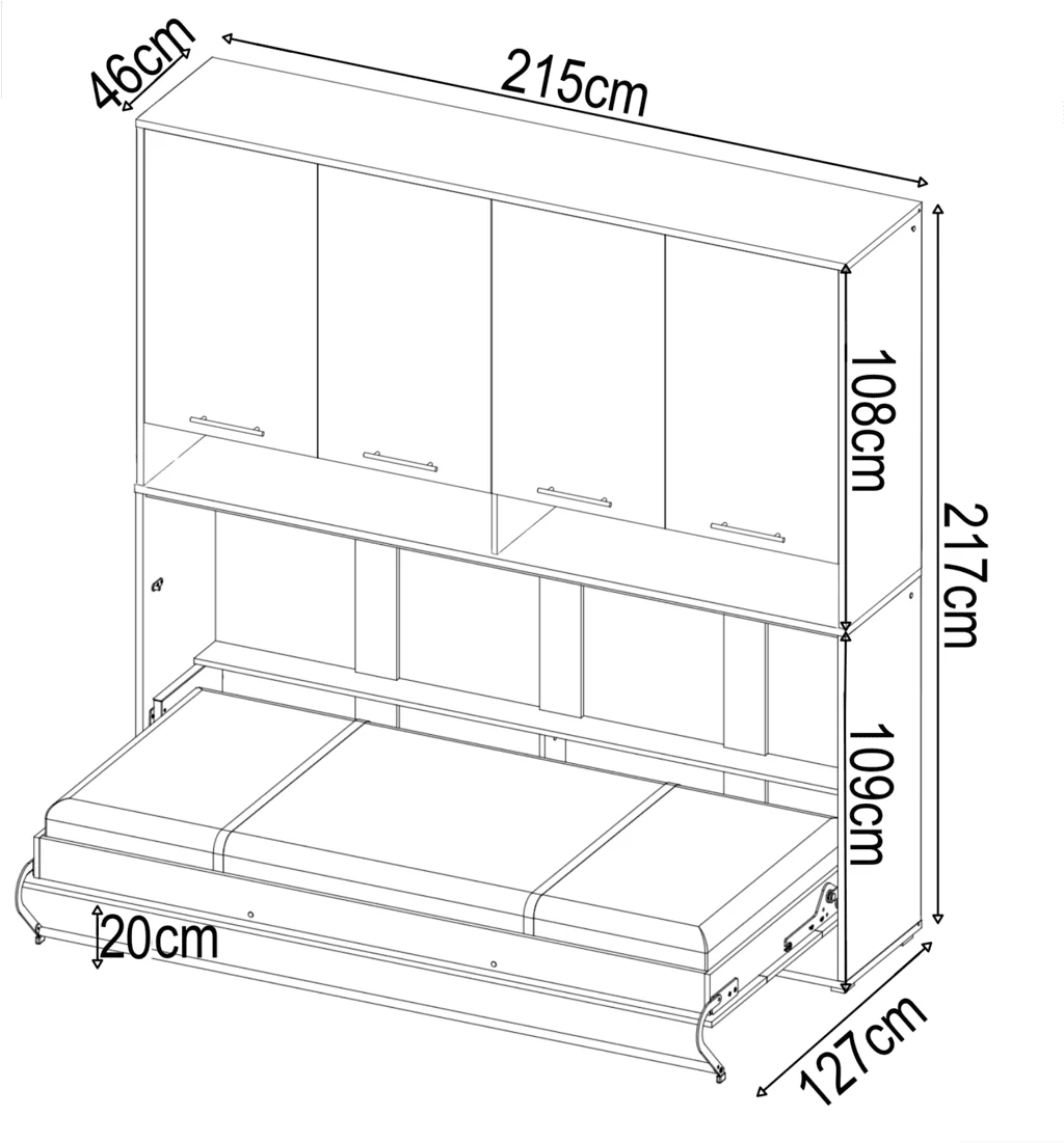 CP-11 Over Bed Unit for Horizontal Wall Bed Concept Pro 90cm - Image 5