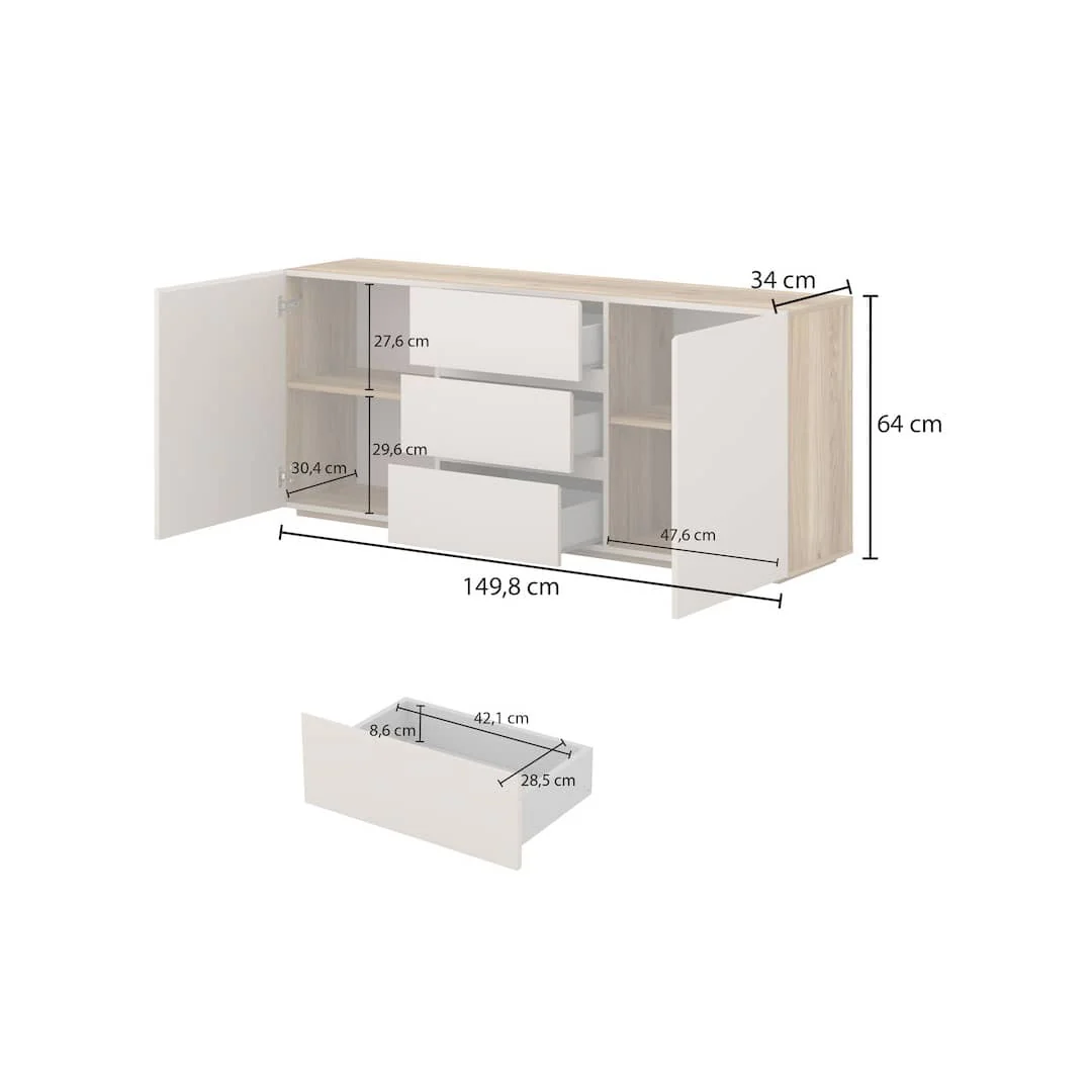Criss Sideboard Cabinet 150cm - Image 6