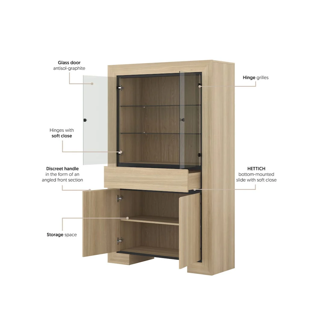 Cuba 13 Tall Display Cabinet 113cm - Image 5