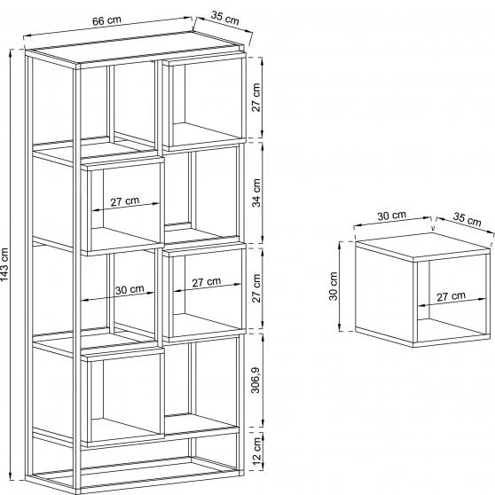 Enjoy Cube Shelf Suitable For Bookcase 30cm - Image 4