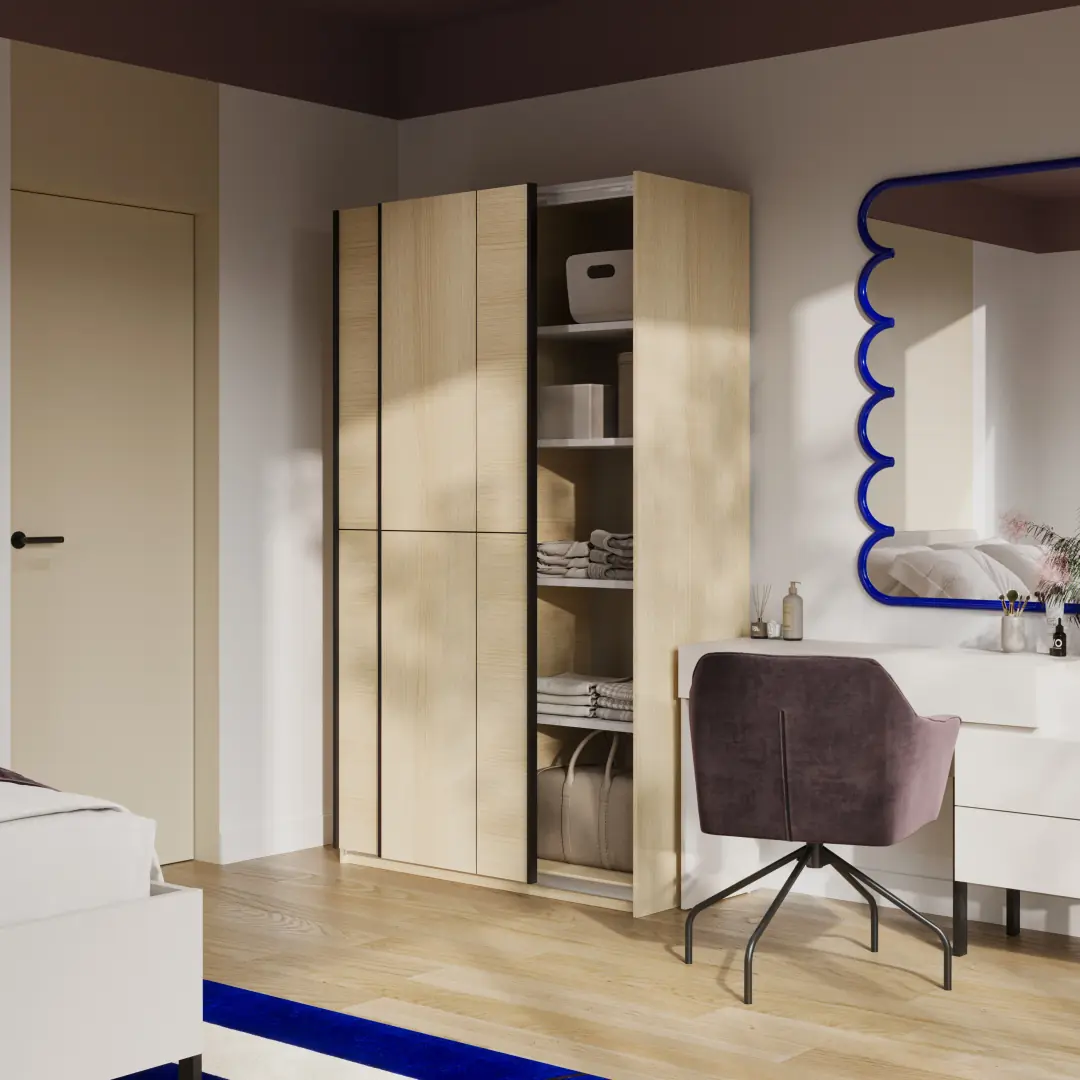 Cube Sliding Door Wardrobe 120cm - Image 13
