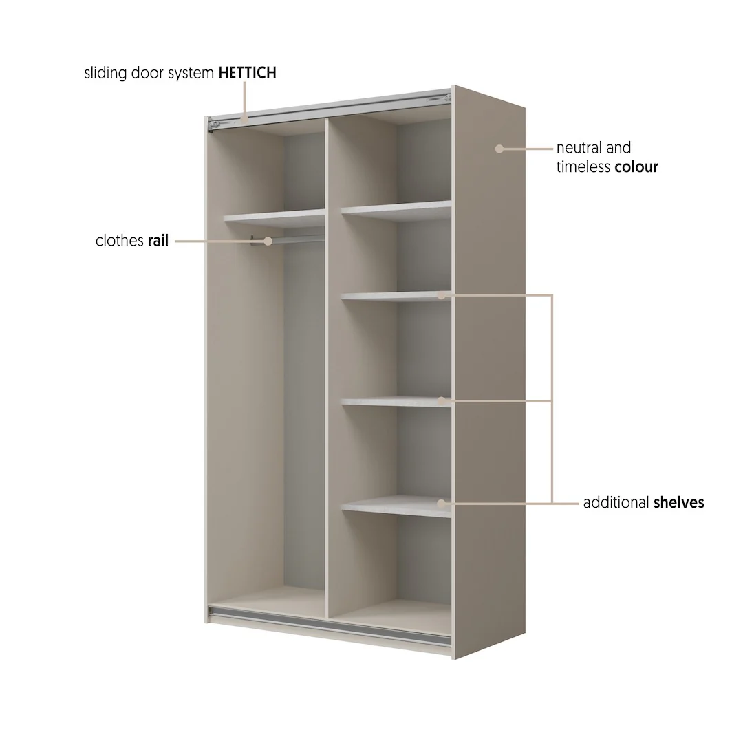 Cube Sliding Door Wardrobe 120cm - Image 6