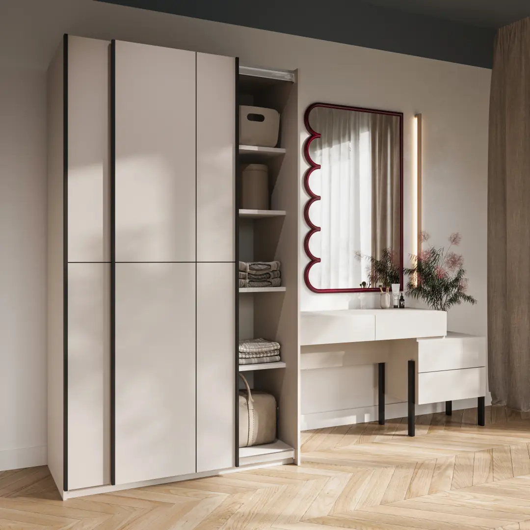 Cube Sliding Door Wardrobe 120cm - Image 7
