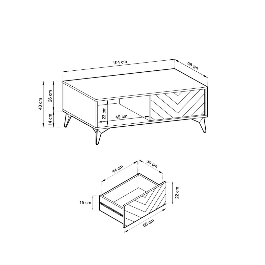 Diamond Coffee Table 104cm - Image 5
