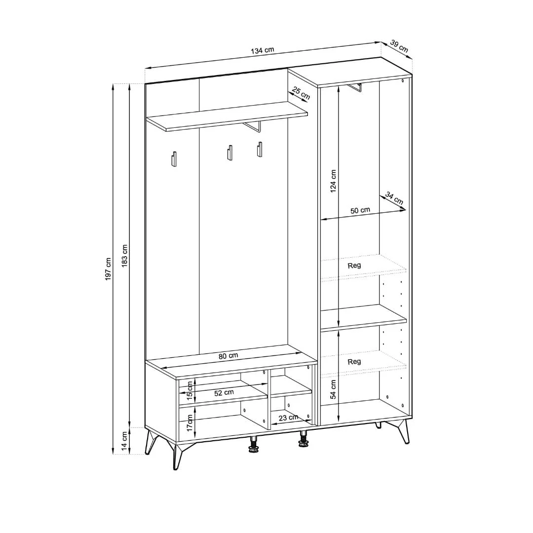 Diamond Hallway Set 134cm - Image 3
