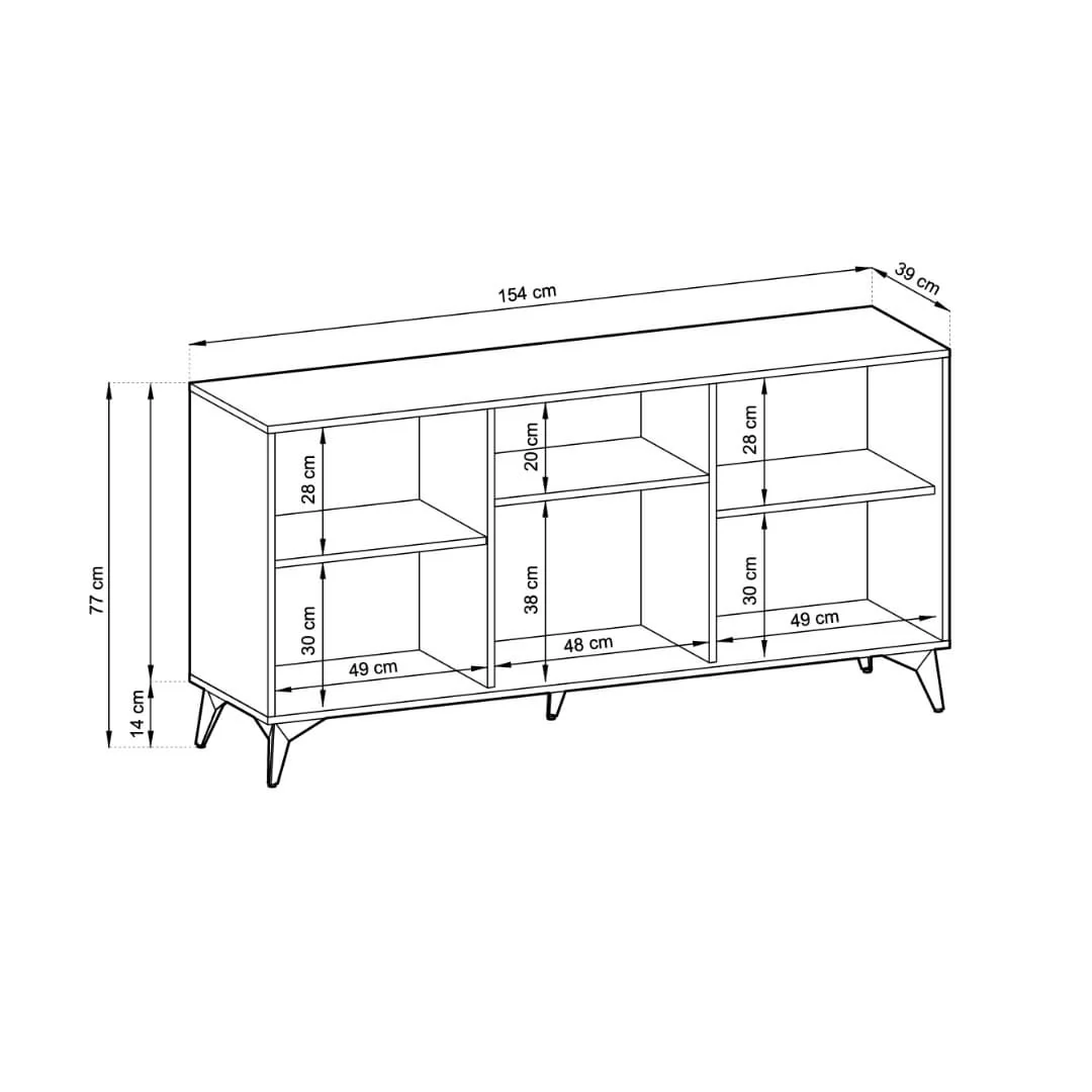 Diamond Large Sideboard Cabinet 154cm - Image 6