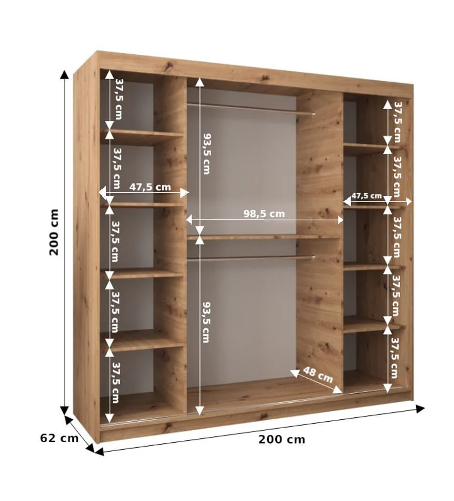 Elypse Sliding Door Wardrobe 200cm - Image 8