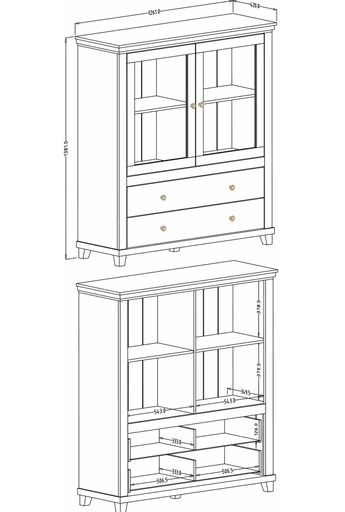 Evora 46 Display Cabinet 126cm - Image 5