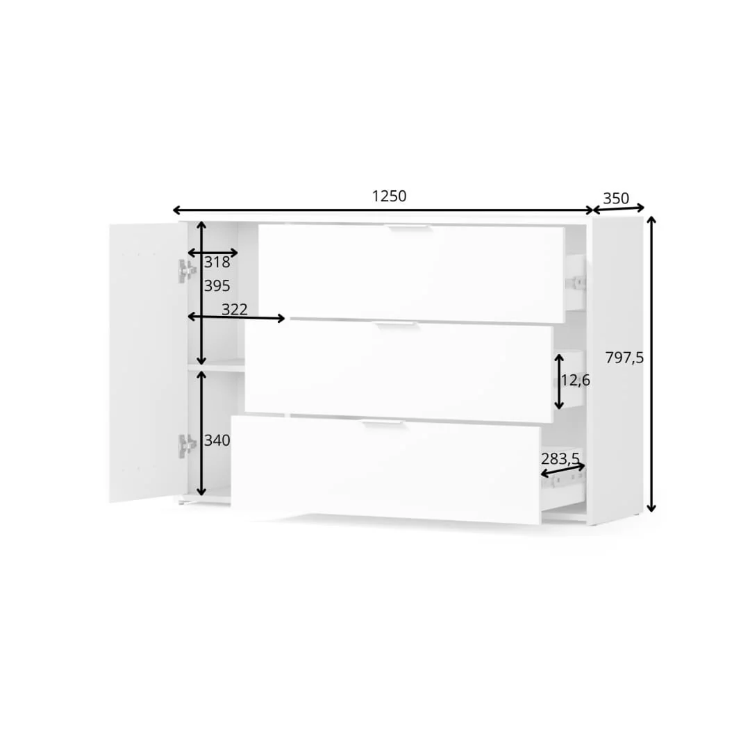 Florencja Chest Of Drawers 125cm - Image 4