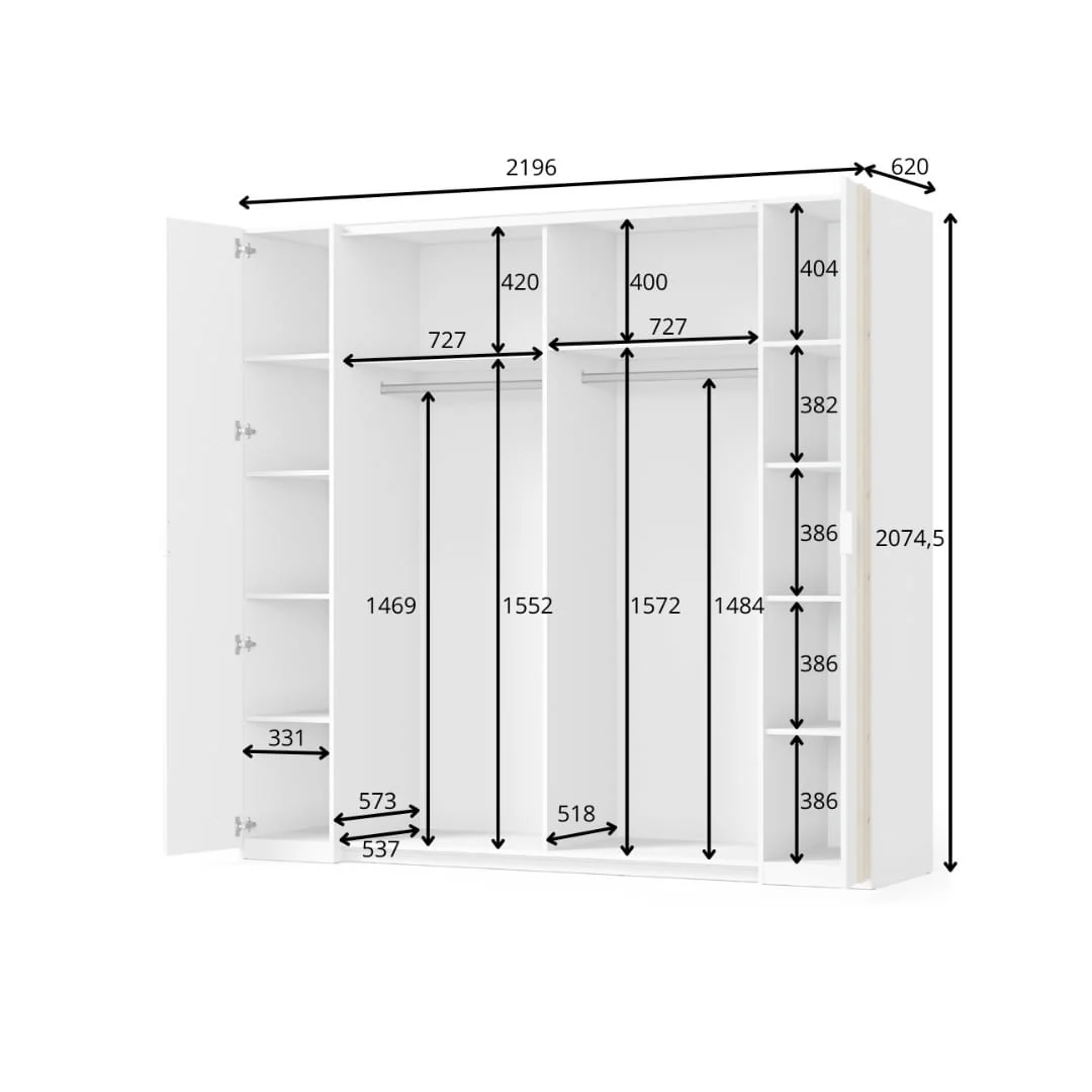 Florencja Sliding Door Wardrobe 220cm - Image 4