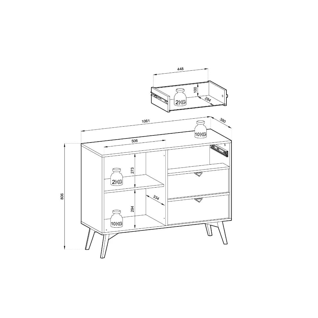 Forest Sideboard Cabinet 106cm - Image 17