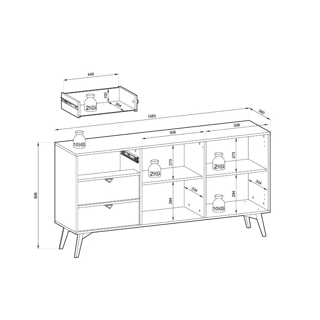 Forest Large Sideboard Cabinet 158cm - Image 17