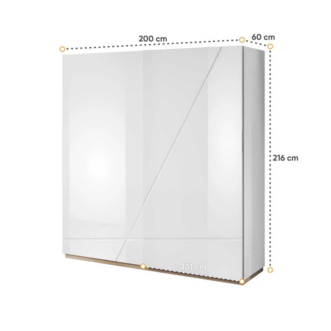 Futura FU-12 Sliding Door Wardrobe 200cm - Image 5