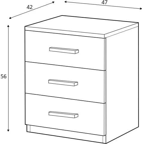 Galaxy Bedside Table 47cm - Image 4