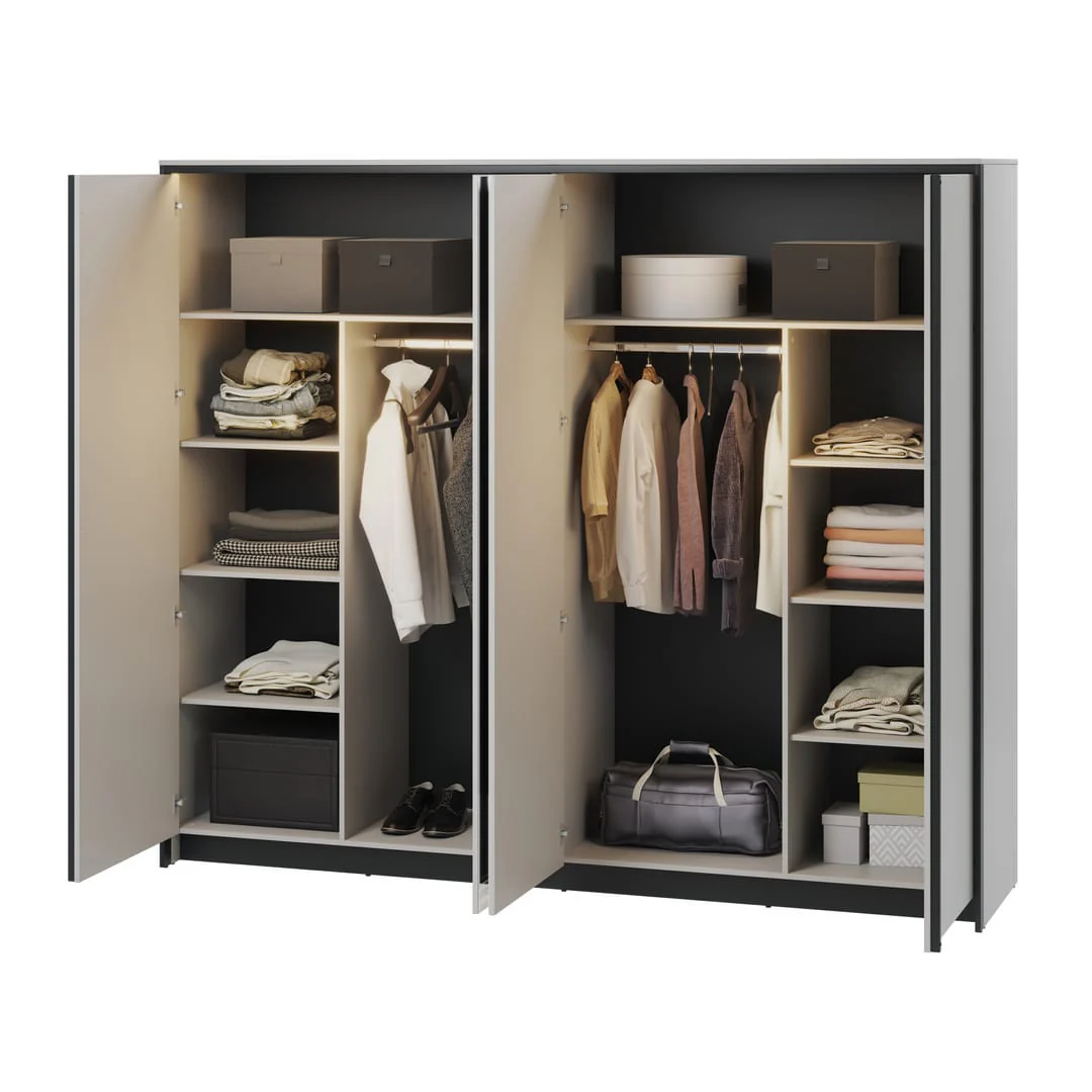 Gris Hinged Door Wardrobe 250cm - Image 5
