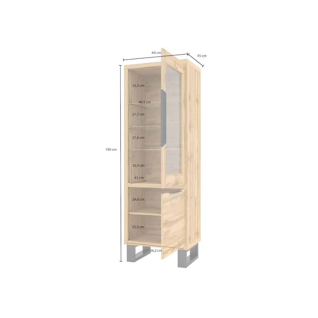 Halle 05 Tall Display Cabinet 84cm - Image 4