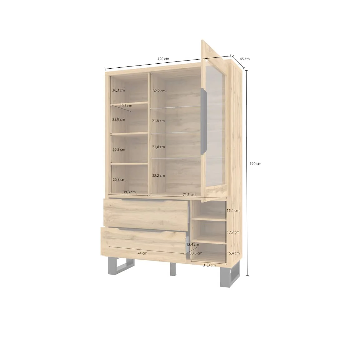 Halle 13 Tall Display Cabinet 120cm - Image 5