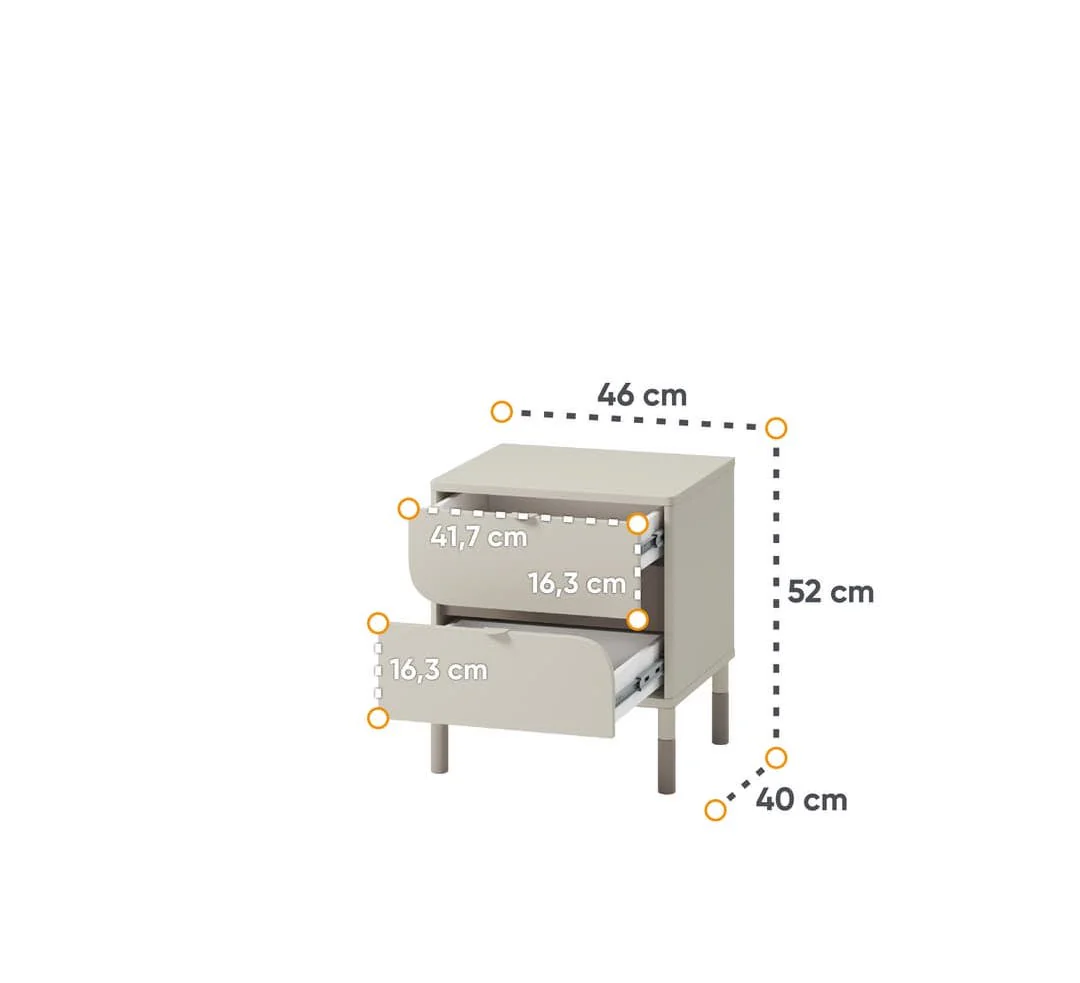 Harmony HR-07 Bedside Table 46cm - Image 4