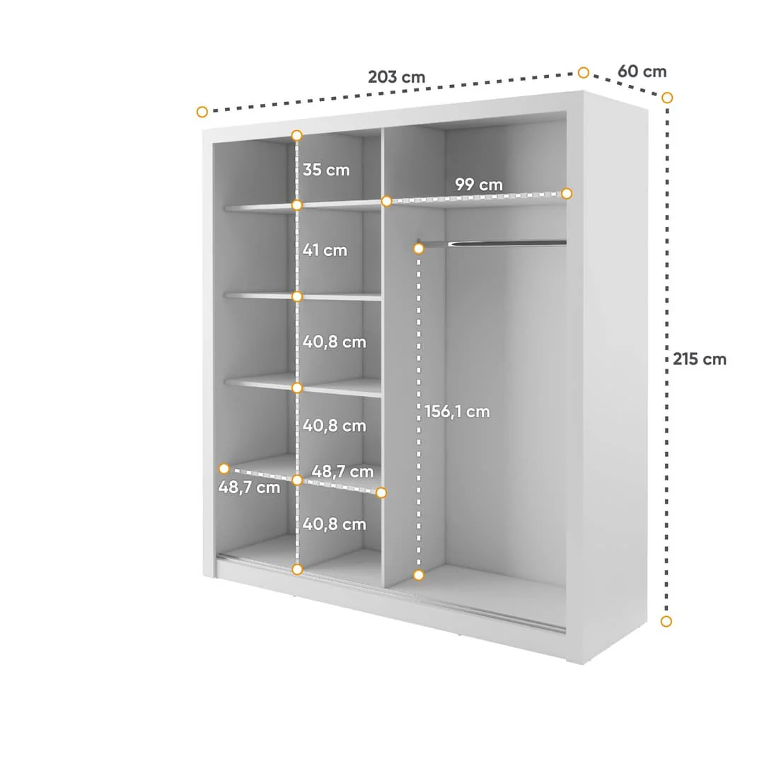 Havana 12 - 2 Sliding Door Wardrobe 203cm - Image 3