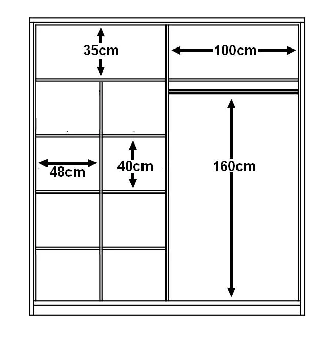 Havana 12 - 2 Sliding Door Wardrobe 203cm - Image 6