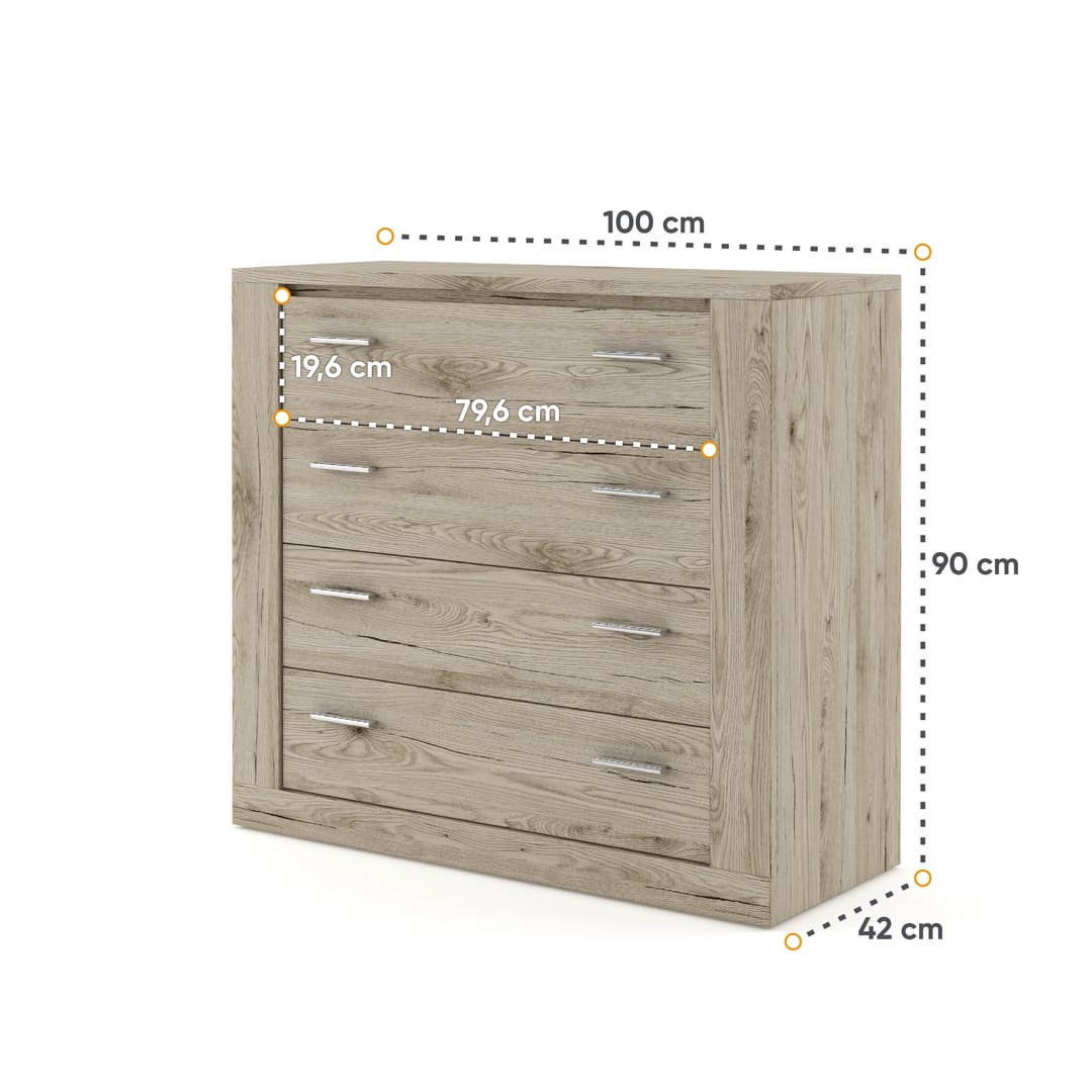 Idea ID-10 Chest of Drawers 100cm - Image 16