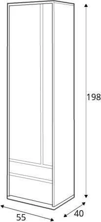 Imola IM-03 Hinged Wardrobe 55cm - Image 8