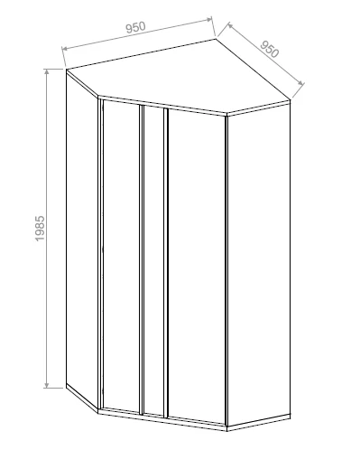 Imola IM-01 Corner Wardrobe 95cm - Image 8