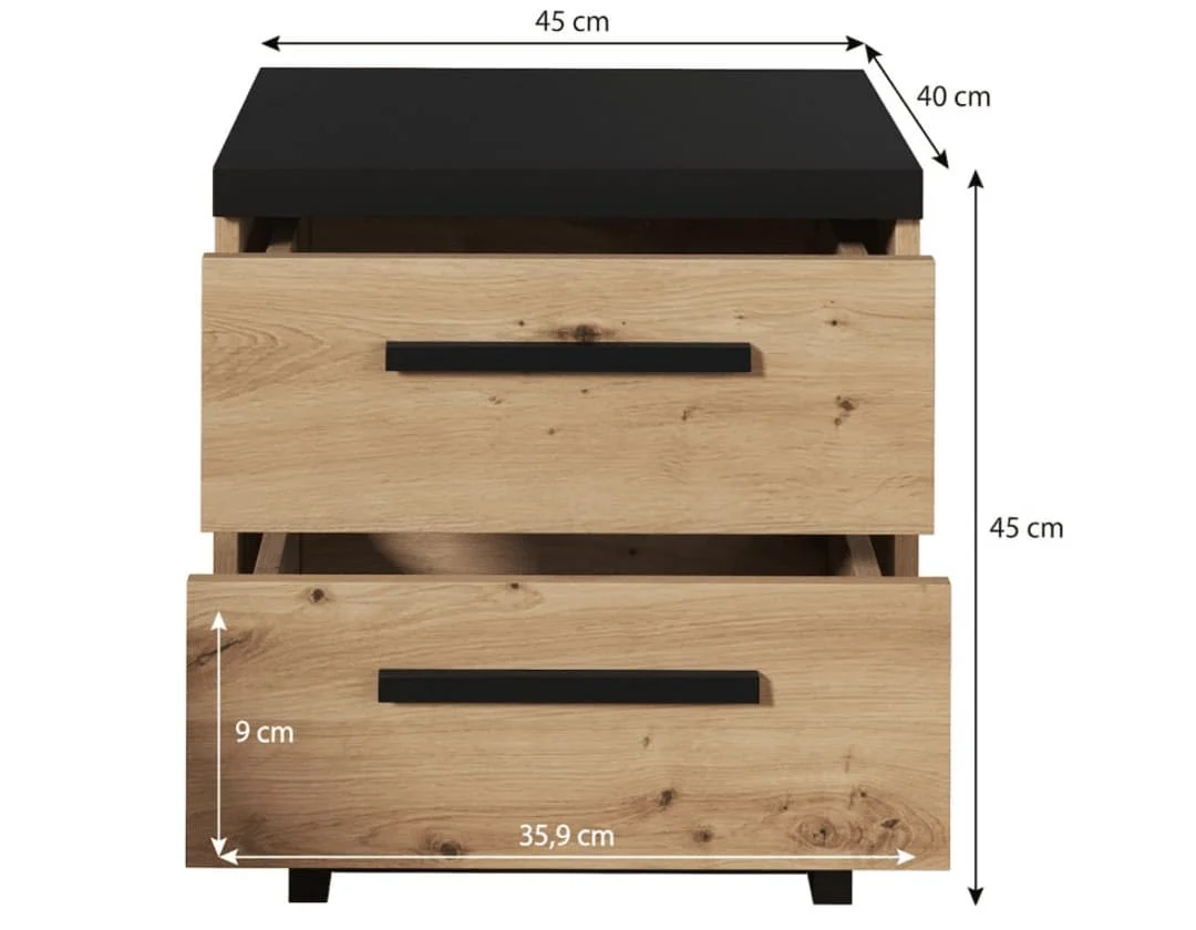 Ines 08 Bedside Table 45cm - Image 3