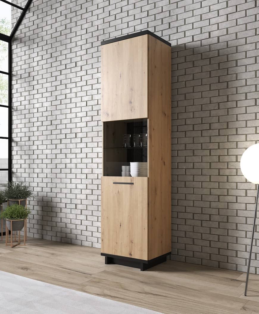 Ines 11 Tall Display Cabinet 51cm - Image 3