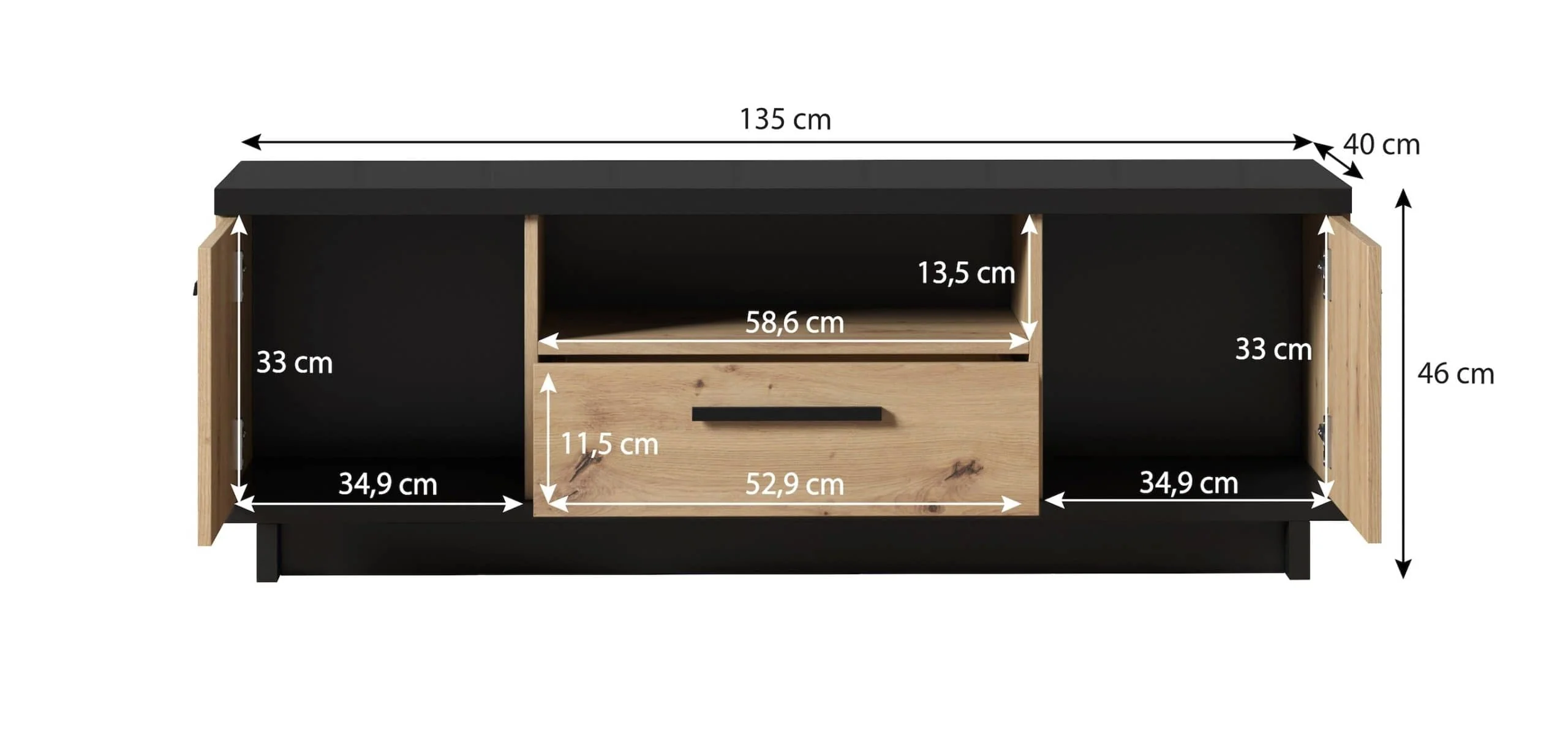 Ines 07 TV Cabinet 135cm - Image 2